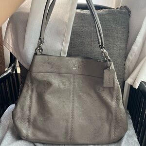 Coach Taupe Leather Shoulder Bag